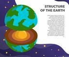 Flat Minimalist 3D Structure of the earth vector background illustration