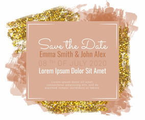 Vector Glitter Save the Date Banner