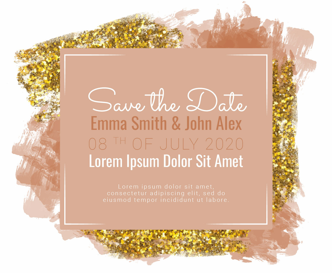 Vector Glitter Save the Date Banner