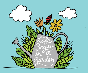 watering can  flowers quote