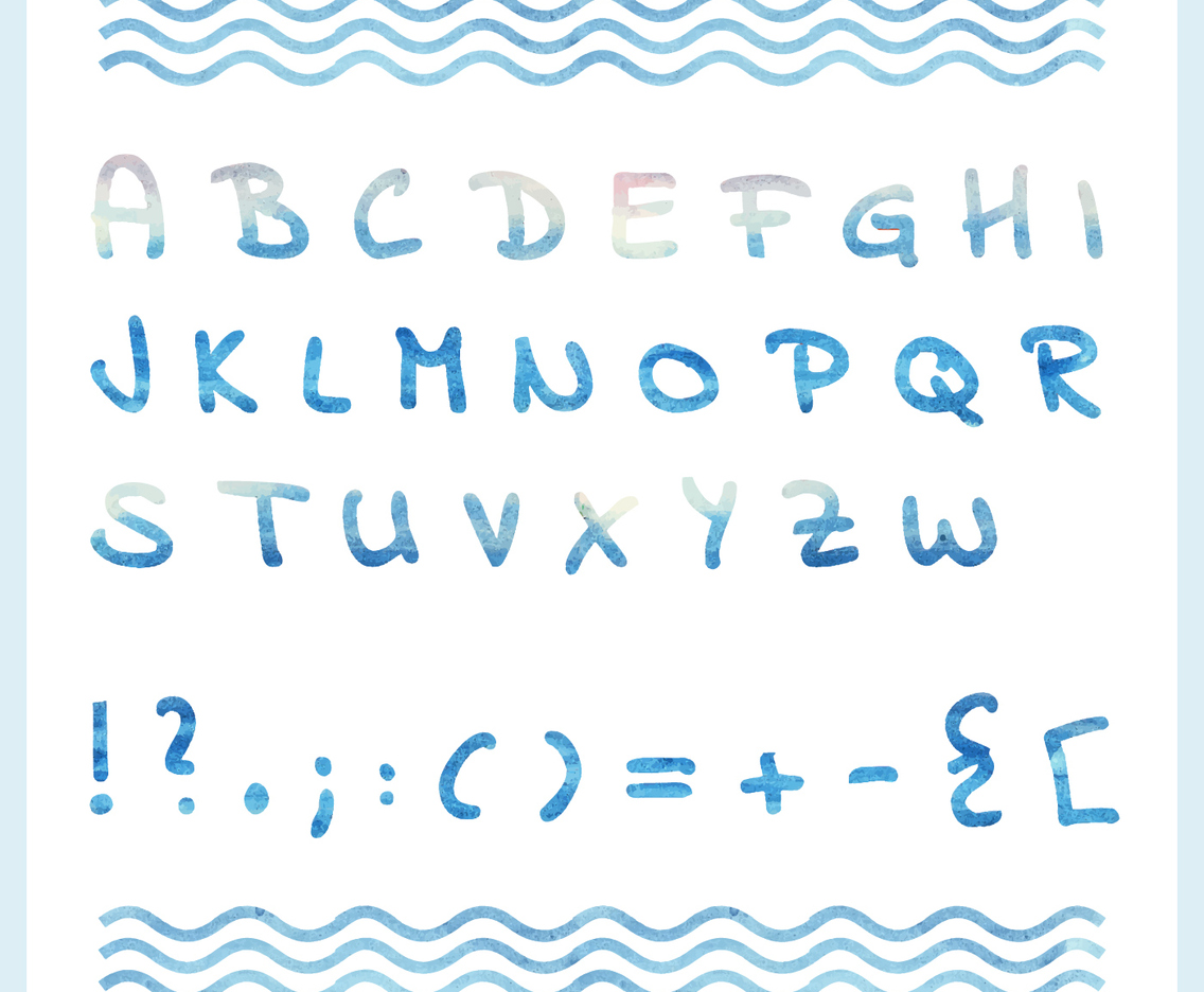 Vector Watercolor Alphabet