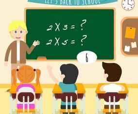 Kids in the Classroom Illustration Vector