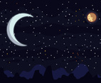 Moon Spacescape Vector