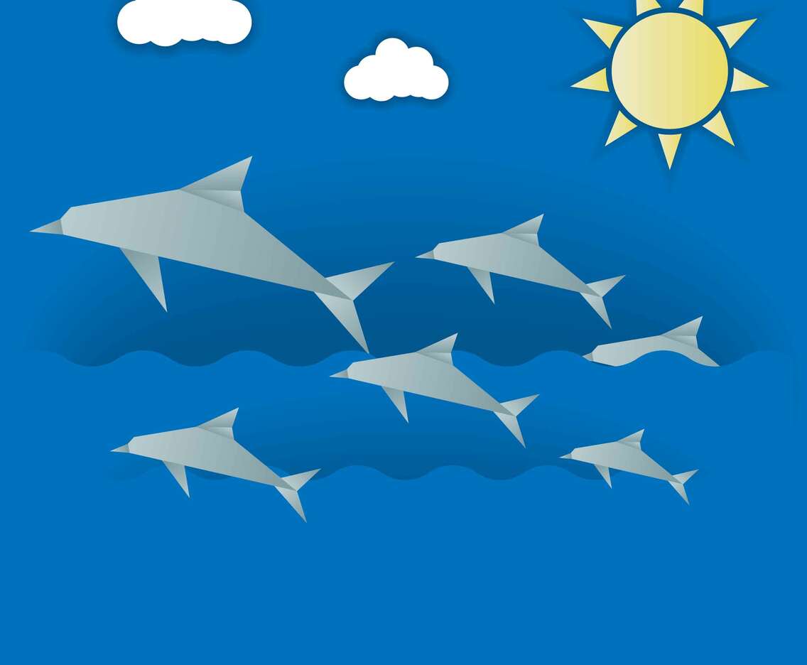 Origami Dolphin Animal Background
