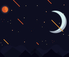Moon Spacescape Vector