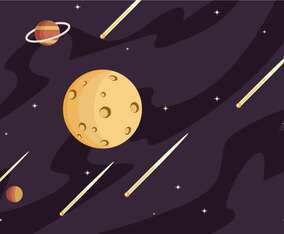 Moon Spacescape Illustration Vector