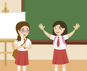 Kids At Classroom Vector