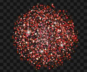Red Pile of Glitter in a Transparent Background