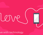In love with technology illustration