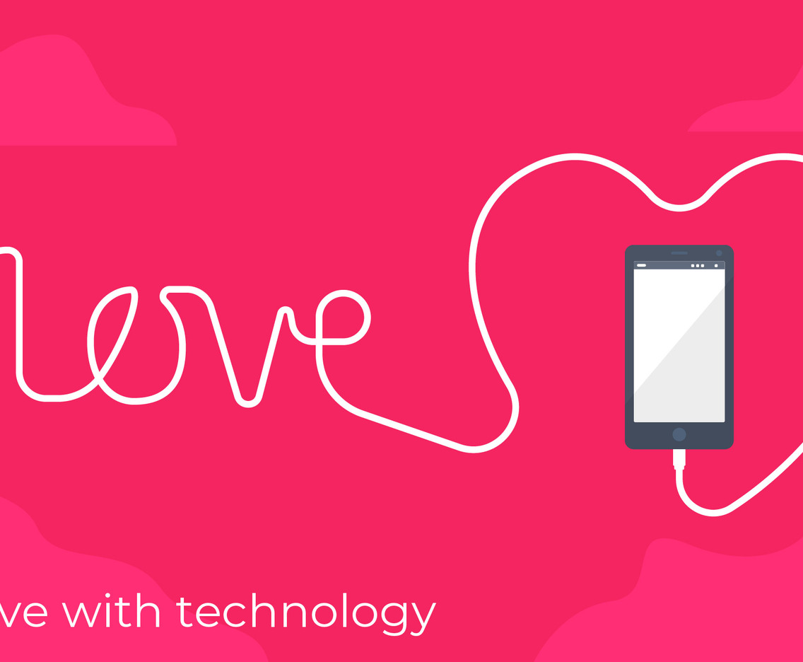 In love with technology illustration