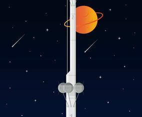 Space Elevator Vector