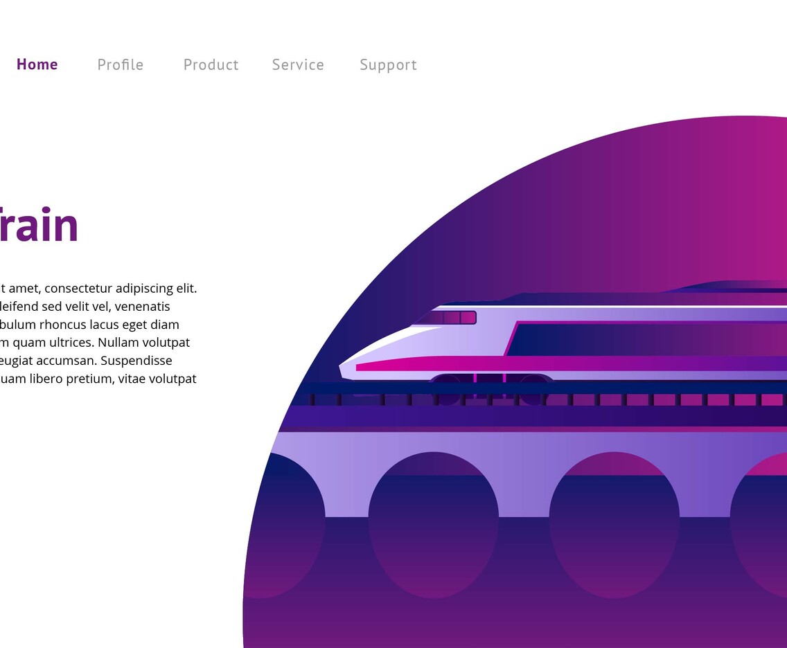 Website Header Train Vector
