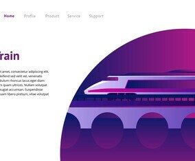 Website Header Train Vector