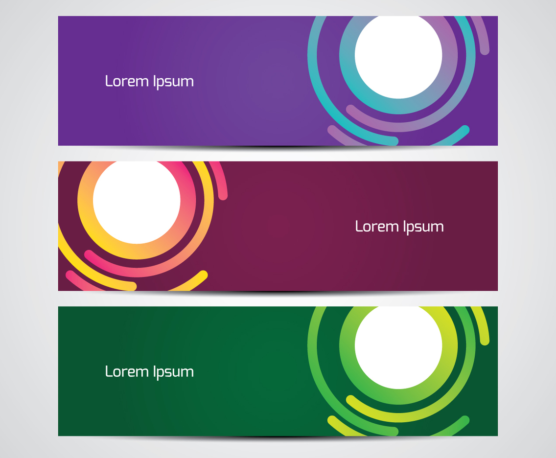 Modern Abstract Web Header Set