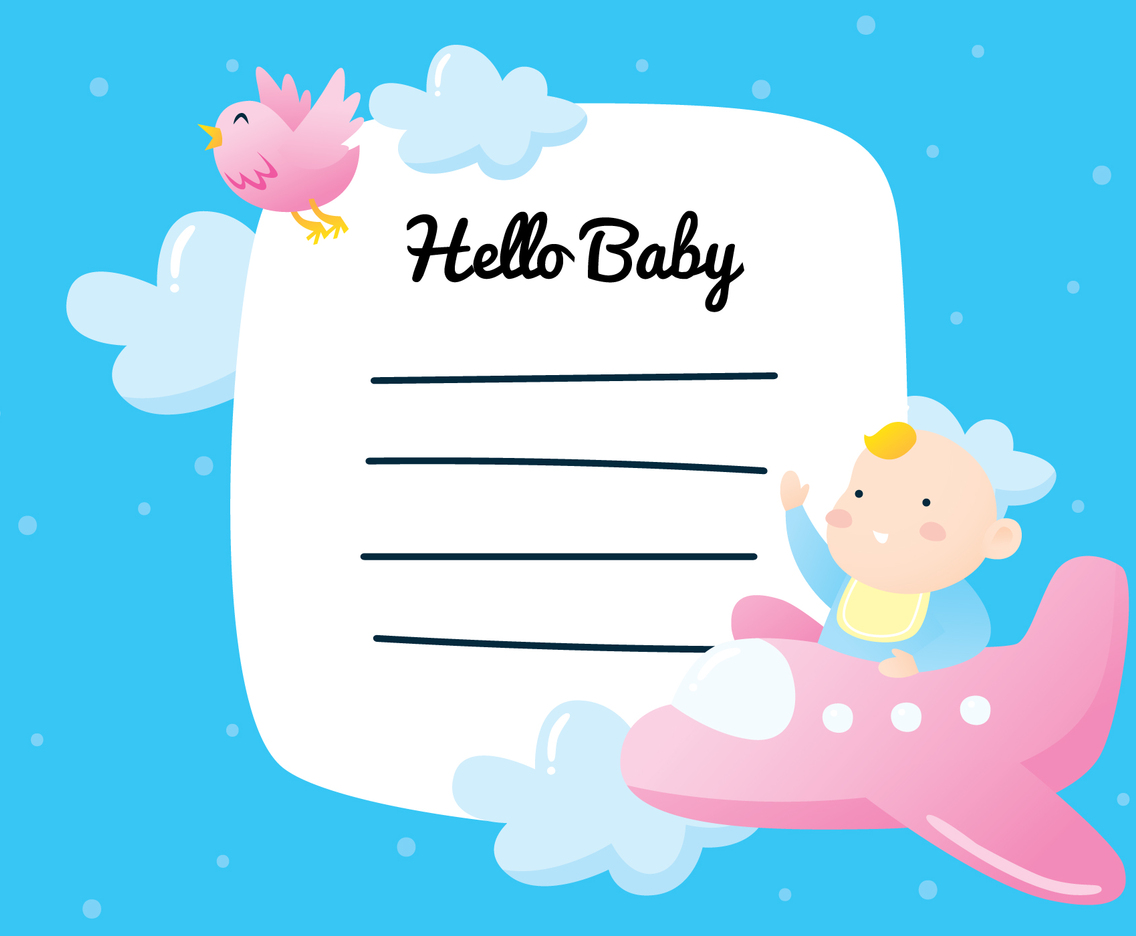 Cute Baby Flying On A Plane