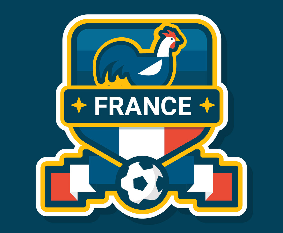 France Soccer Badge  Label Design