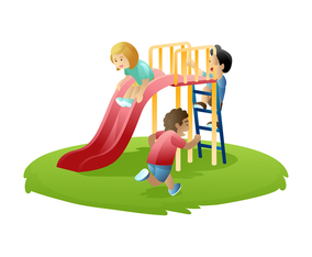 Diverse Children Playing Vector