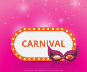 Parade Illustration Template. Colorful Retro Lamp Sign.