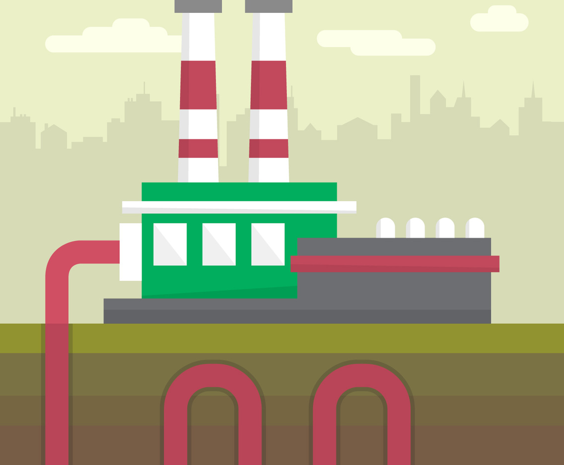 Vector Landscape About Pollution