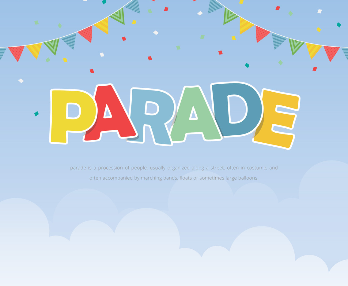Parade Illustration Template. Colorful Parade.