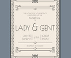 Art Deco Wedding Invitation Vector