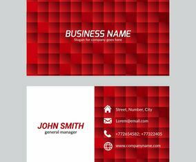 Free Vector Red Squares Business Card Template