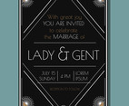 Vintage Deco Wedding Invitation