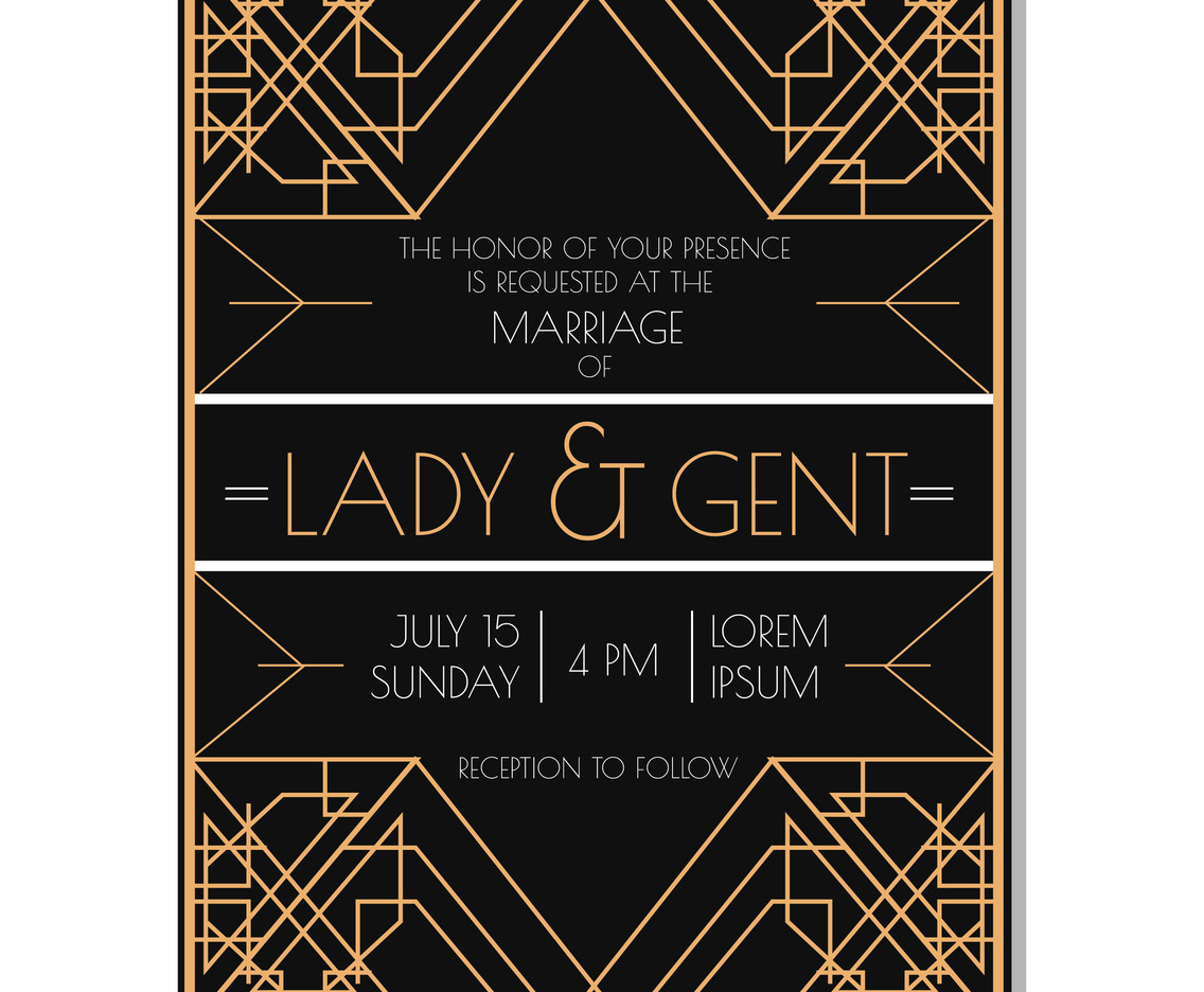 Art Deco Wedding Invitation