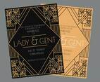 Art Deco Wedding Invitation Vector