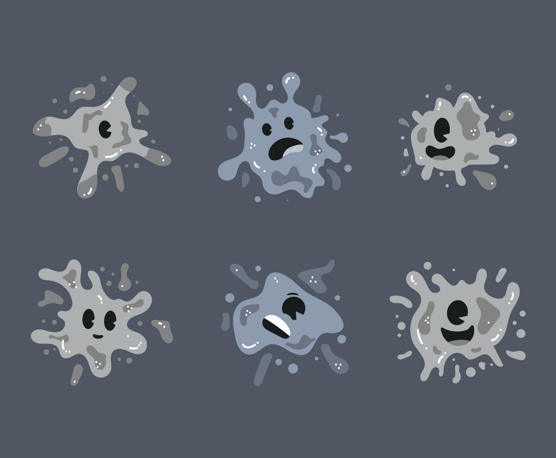 Inkblot Cartoon Character Vector