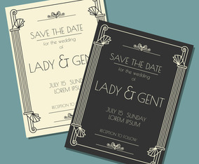 Romantic Art Deco Save The Date Card