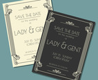 Romantic Art Deco Save The Date Card