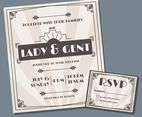Art Deco Wedding Invitation Design Vector