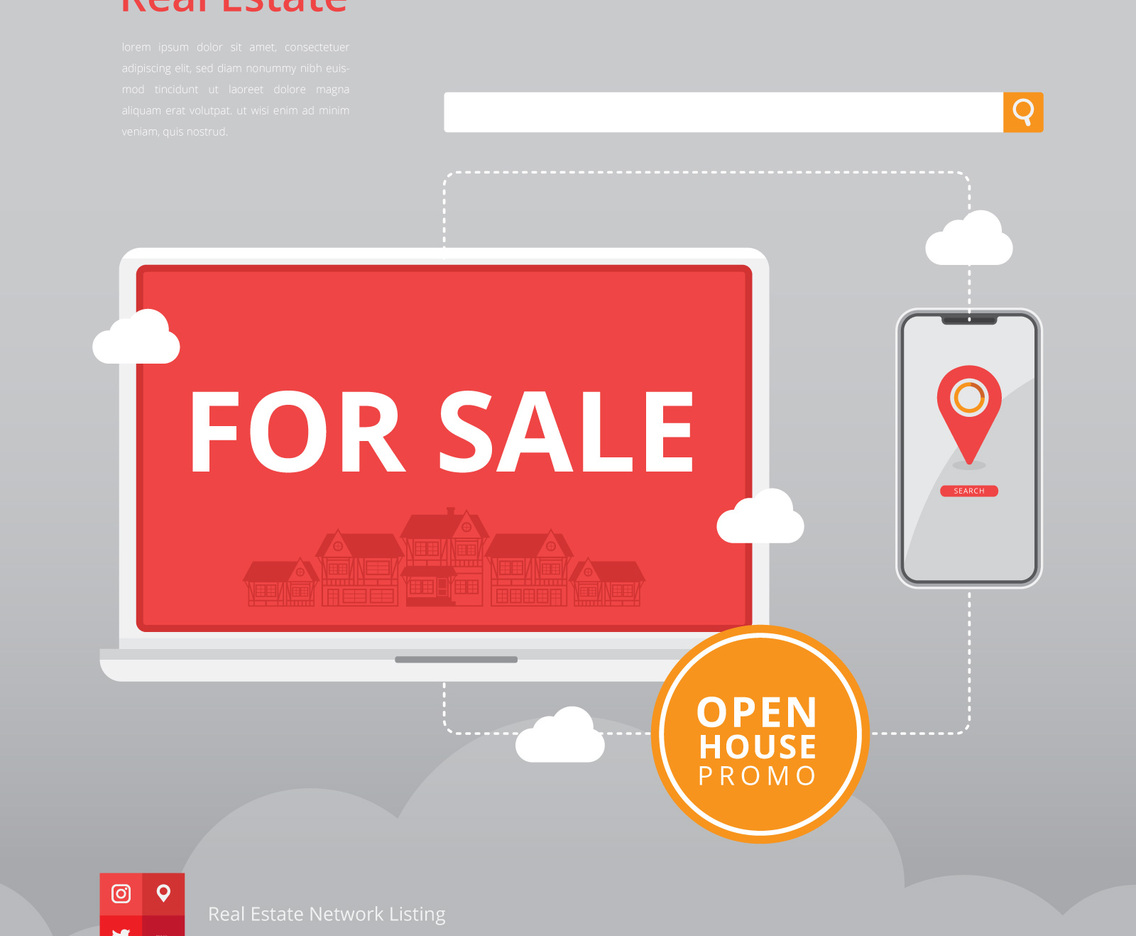 Real Estate Listing Illustration. Home list for e-commerce illustration.