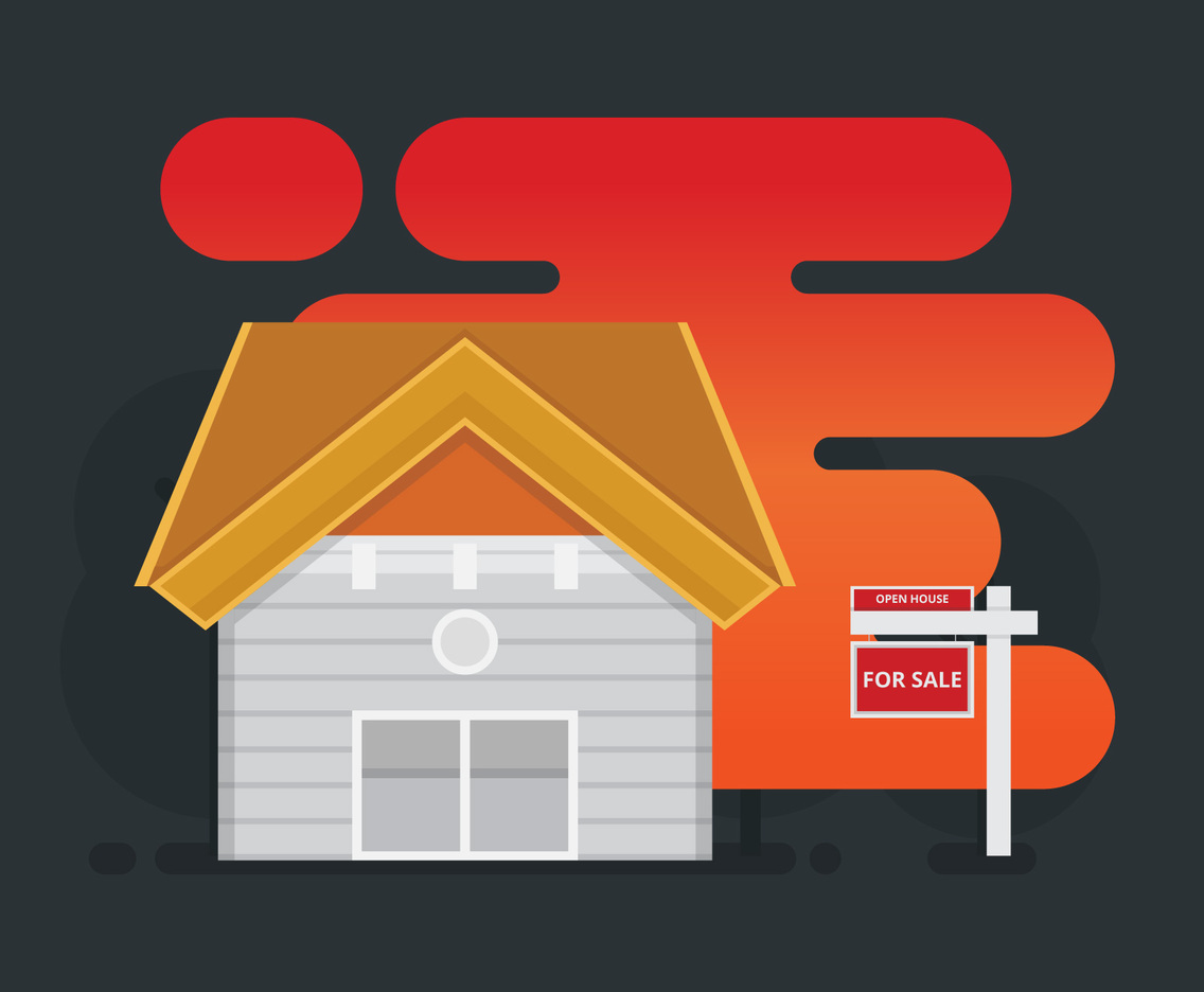 Real Estate Listing Illustration. House for sale illustration.