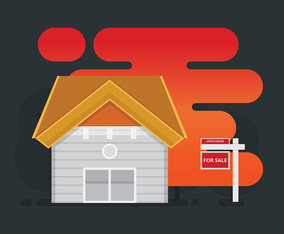 Real Estate Listing Illustration. House for sale illustration.