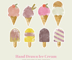 Vector Watercolor Ice Cream Set