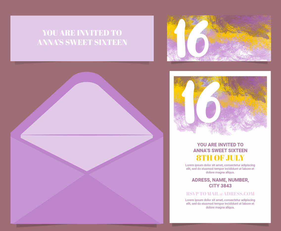 Vector Sweet Sixteen Card