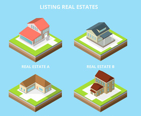 Listing Real Estate Isometric Vector