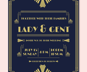 1920'S Wedding Invitation Vector