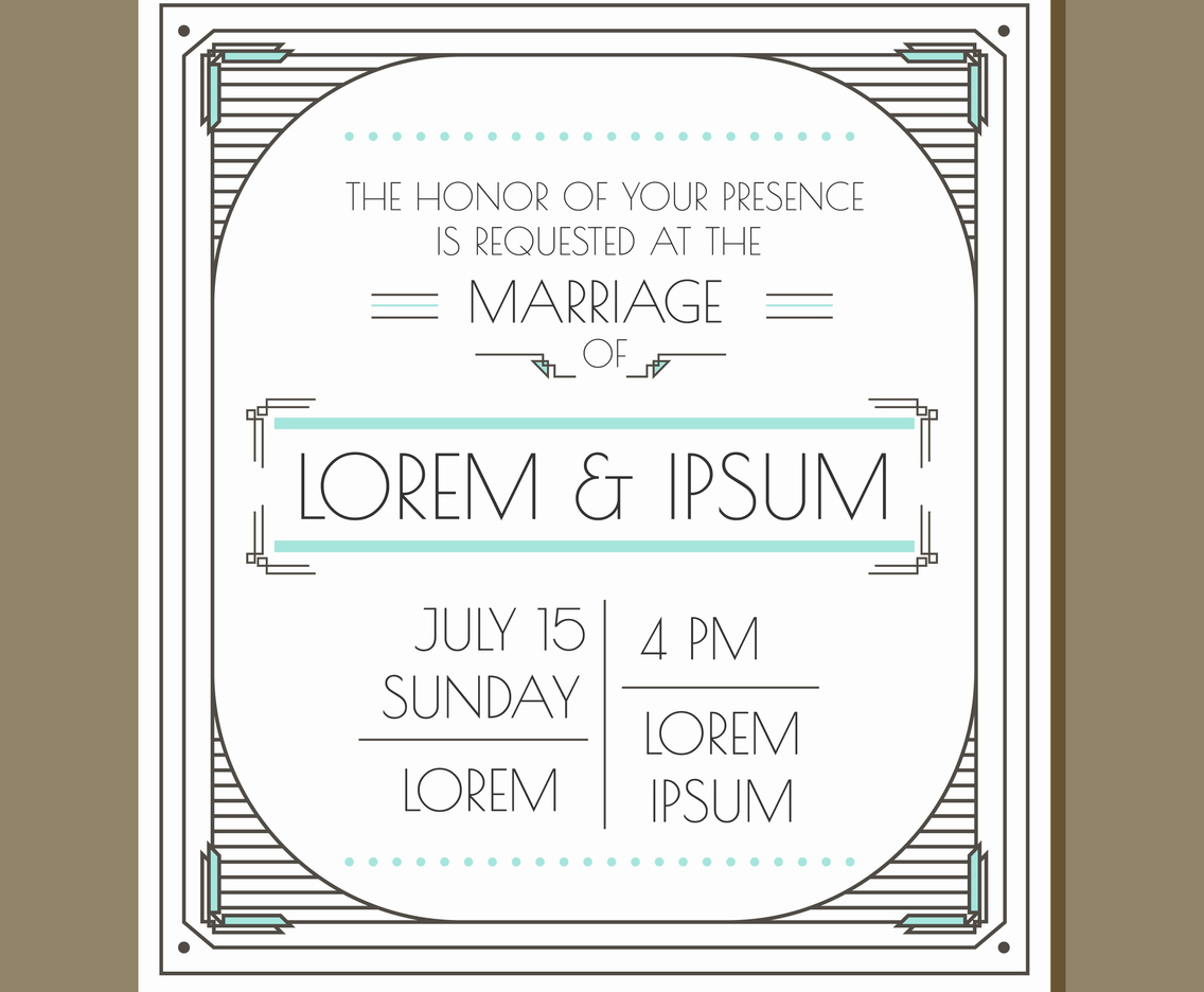 Vintage Glamour Wedding Invitation