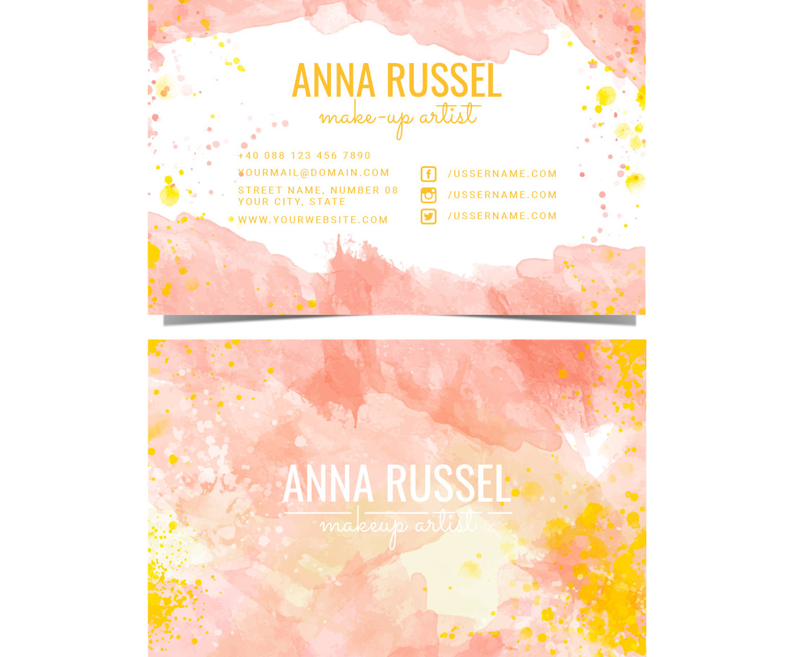 Vector Watercolor Business Card