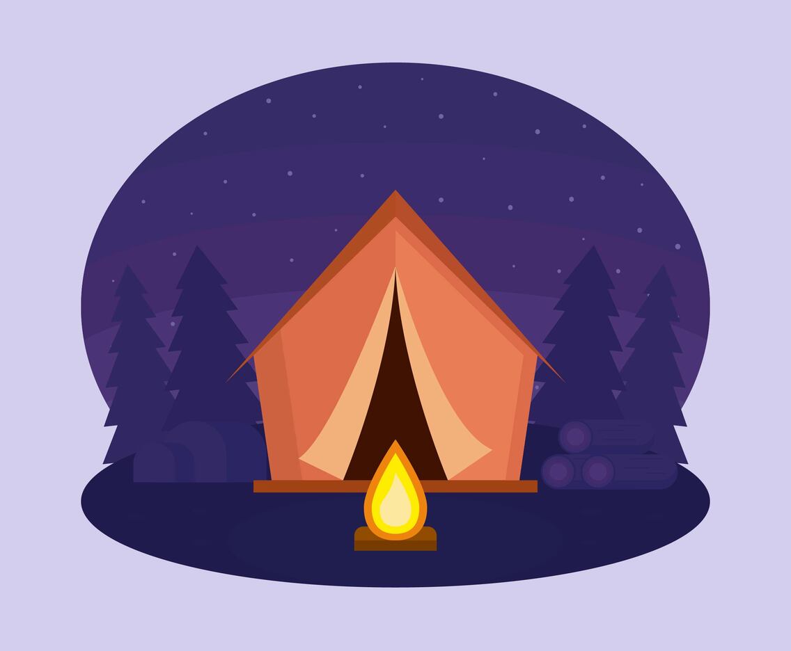 Night Camping Vector