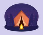 Night Camping Vector