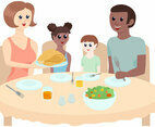 Diverse Dinner Table Vectors