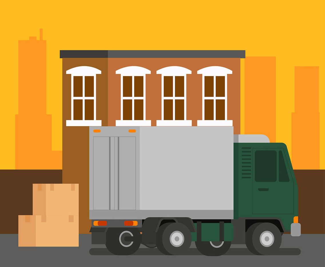 Moving Truck Loading Vector