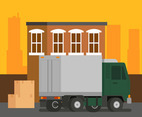 Moving Truck Loading Vector