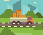 Home Relocation With Moving Truck Vector Illustration