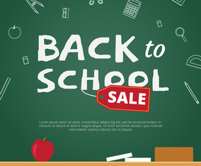 Back to School Sale Vector Background