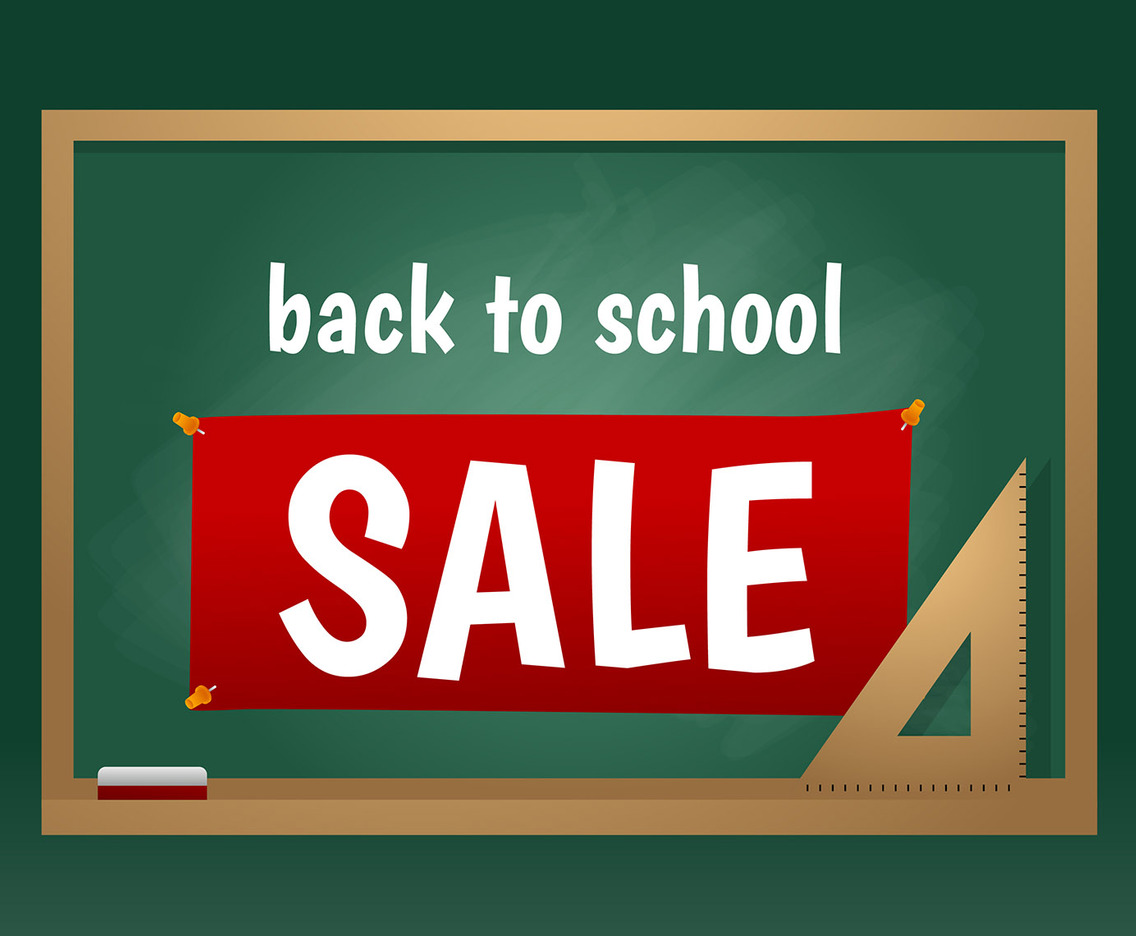 Back to School Sale Chalk Board Vector